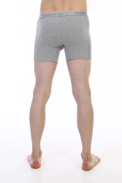 Erkek Elastanlı Biyeli Gri Melanj Boxer Şort 880 - Resim 7