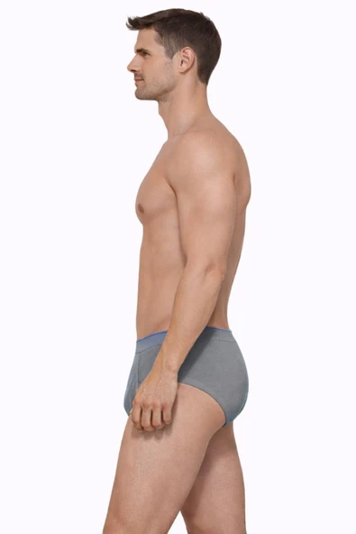 Erkek Elastanlı Gri Slip 887 - Resim 3