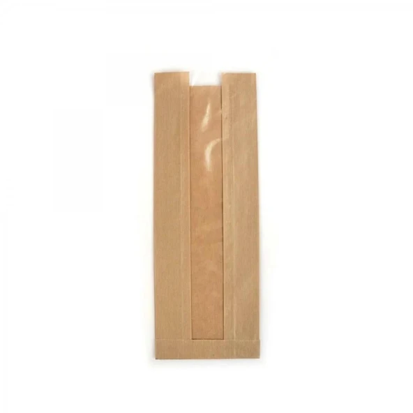 Pencereli Şemua Çizgili Baget Ekmek Fırın Kese Kağıdı - Orta boy -15x33 Cm. -1.5 Kg - Ort. 240 Ad ürün görseli 1