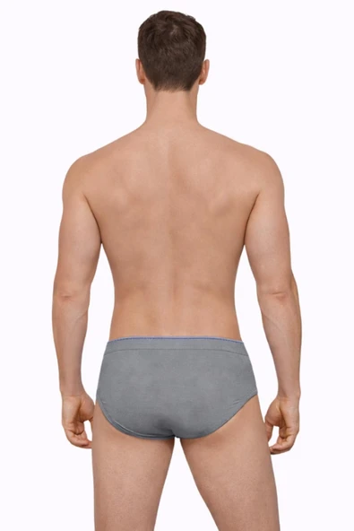 Erkek Elastanlı Gri Slip 887 - Resim 4