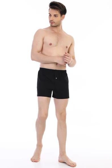 Erkek Penye Siyah Boxer 805 - Resim 3