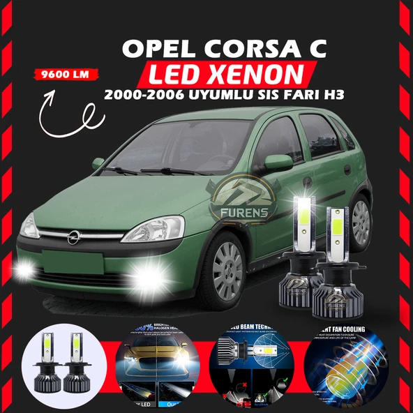 Opel Corsa C 2000-2006 Sis Farı Uyumlu Şimşek Etkili Led Xenon Pro Series H3 ürün görseli 1