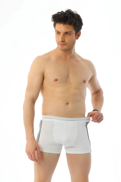 Erkek Elastanlı Biyeli Beyaz Boxer 850 - Resim 3