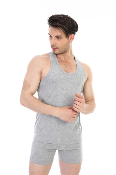 Erkek Elastanlı Spor Gri Atlet 916 ürün görseli 1
