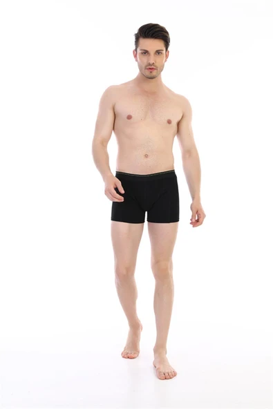 Erkek Elastanlı Siyah Boxer 889 - Resim 3