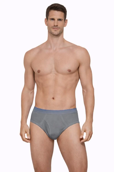 Erkek Elastanlı Gri Slip 887 - Resim 2
