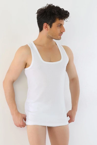 Erkek Ribana Beyaz Atlet 775 - Resim 5