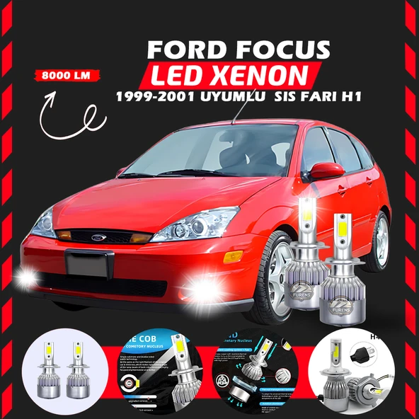 Ford Focus 1 1999-2001 Sis Farı Uyumlu Şimşek Etkili Led Xenon Performance Series H1 ürün görseli 1