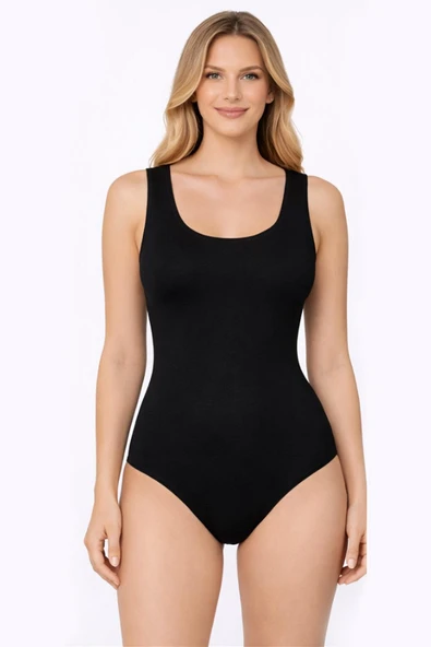 Kadın Geniş Askılı Siyah Body 761 ürün görseli 1