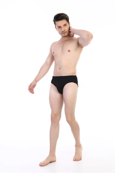 Erkek Süprem Siyah Slip 741 - Resim 3