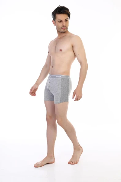 Erkek Elastanlı Biyeli Gri Melanj Boxer Şort 880 ürün görseli 1