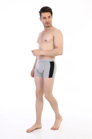 Erkek Elastanlı Biyeli Gri Boxer 850 - Resim 3