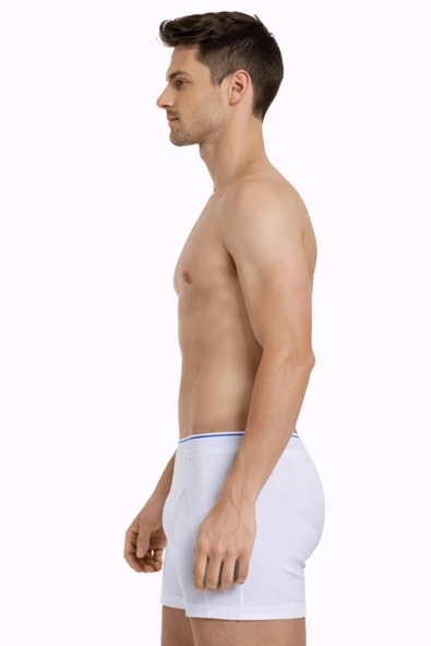 Erkek Elastanlı Beyaz Boxer 889 - Resim 2