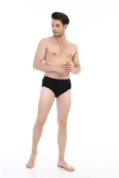Erkek Elastanlı Siyah Slip 887 - Resim 2