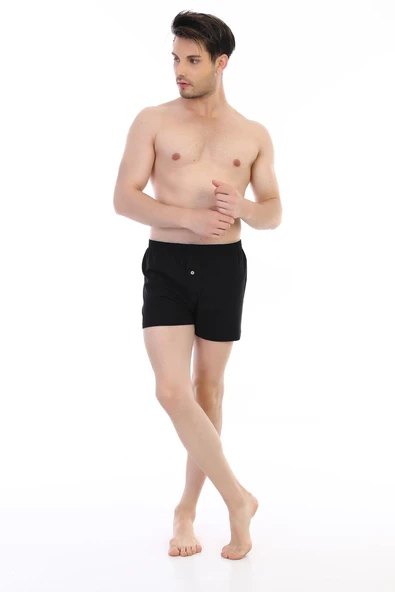 Erkek Penye Siyah Boxer 805 - Resim 5