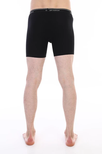 Erkek Elastanlı Biyeli Siyah Uzun Boxer 855 - Resim 6