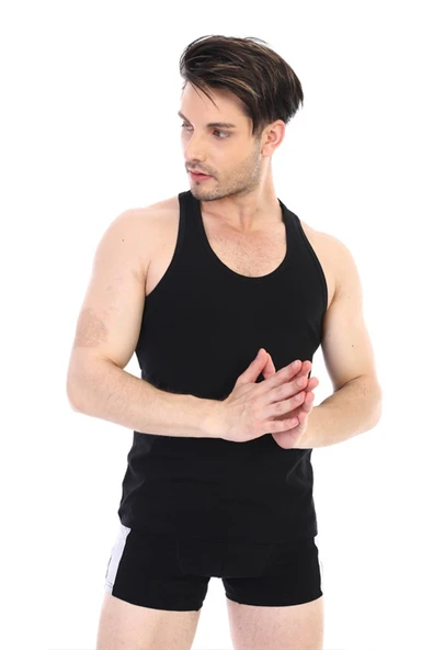 Erkek Ribana Spor Siyah Atlet 915 ürün görseli 1