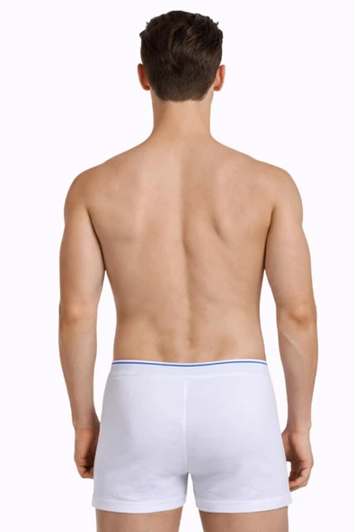 Erkek Elastanlı Beyaz Boxer 889 - Resim 3