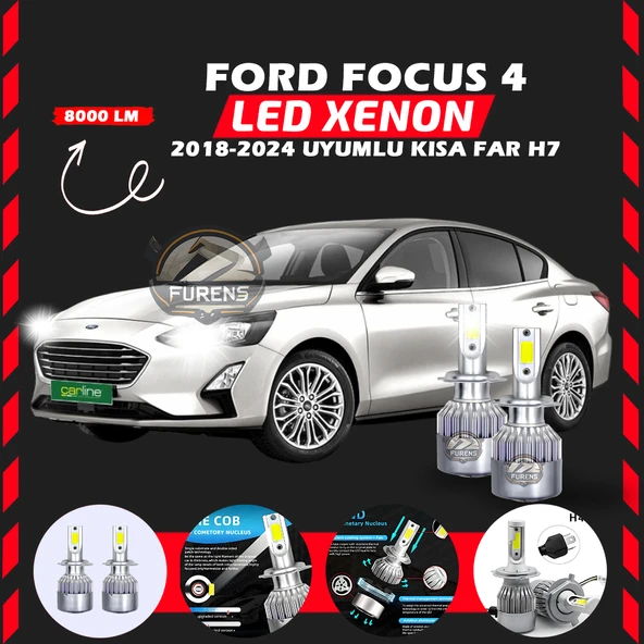 Ford Focus 4 2018-2024 Kısa Far Uyumlu Şimşek Etkili Led Xenon Performance Series H7 ürün görseli 1