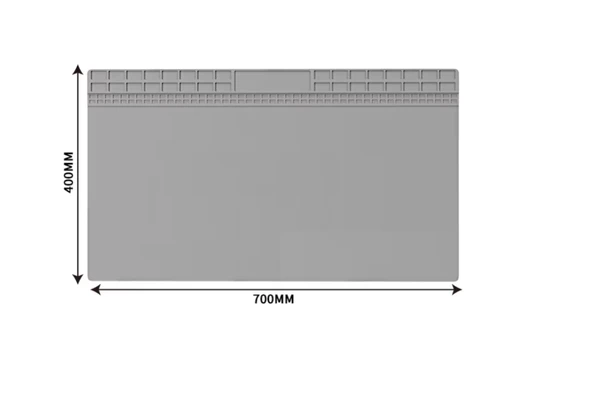 ISIYA DAYANIKLI ELEKTRONİK TAMİR MATI LEHİM PEDİ 700 MM X 400 MM GRİ ürün görseli 1
