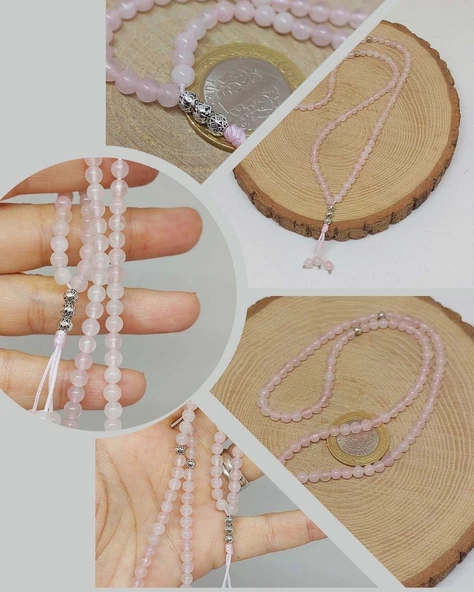 Pembe Kuvars Taşı 99luk Tesbih 4mm (8912) ürün görseli 1