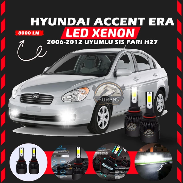 Hyundai Accent Era 2006-2012 Sis Farı Uyumlu Şimşek Etkili Led Xenon Light Series H27 ürün görseli 1