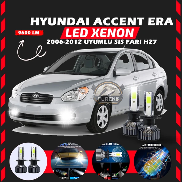 Hyundai Accent Era 2006-2012 Sis Farı Uyumlu Şimşek Etkili Led Xenon Pro Series H27 ürün görseli 1