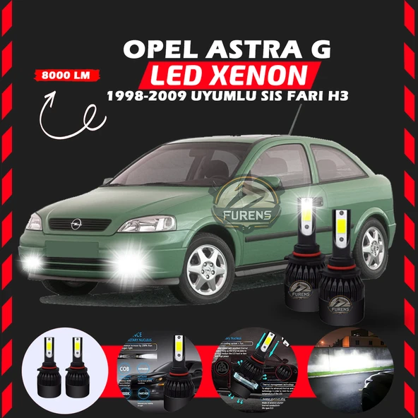 Opel Astra G 1998-2009 Sis Farı Uyumlu Şimşek Etkili Led Xenon Light Series H3 ürün görseli 1