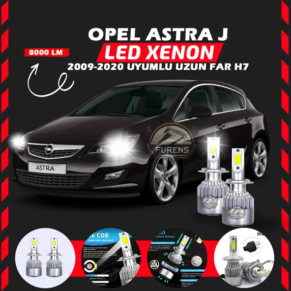 Opel Astra J 2009-2020 Uzun Far Uyumlu Şimşek Etkili Led Xenon Performance Series H7 ürün görseli 1