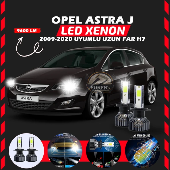 Opel Astra J 2009-2020 Uzun Far Uyumlu Şimşek Etkili Led Xenon Pro Series H7 ürün görseli 1
