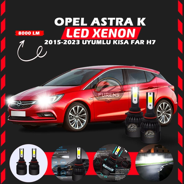 Opel Astra K 2015-2023 Kısa Far Uyumlu Şimşek Etkili Led Xenon Light Series H7 ürün görseli 1