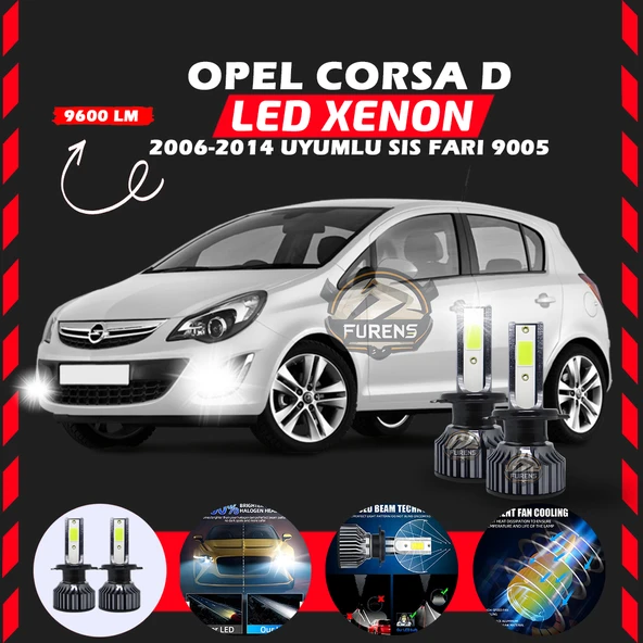 Opel Corsa D 2006-2014 Sis Farı Uyumlu Şimşek Etkili Led Xenon Pro Series H9005 ürün görseli 1