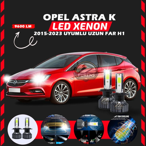 Opel Astra K 2015-2023 Uzun Far Uyumlu Şimşek Etkili Led Xenon Pro Series H1 ürün görseli 1