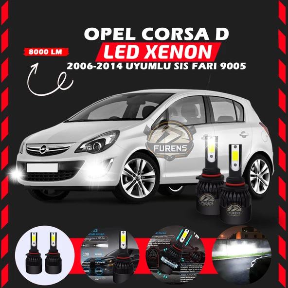 Opel Corsa D 2006-2014 Sis Farı Uyumlu Şimşek Etkili Led Xenon Light Series H9005 ürün görseli 1