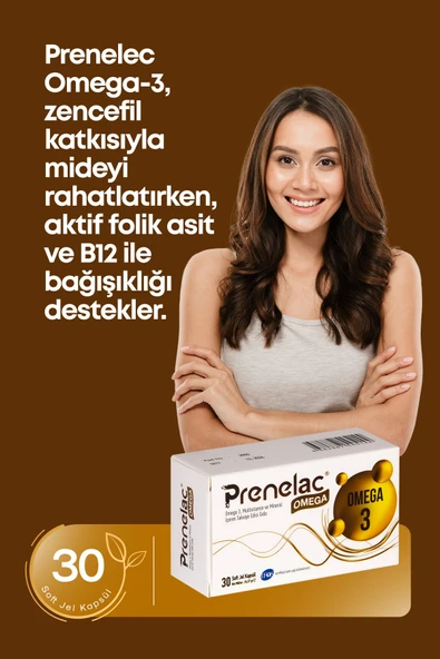 PRENELAC OMEGA 3 TAKVİYE EDİCİ GIDA 30 SOFT JEL KAPSÜL ürün görseli 1
