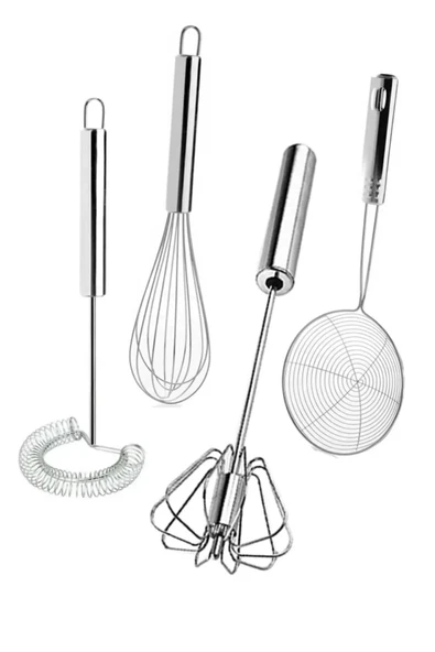 Online Kapında 4'lü Set Otomatik Basmalı Çırpıcı, Yağ Kevgiri, Tel Çırpıcı, Yumurta Çırpıcı Sos ürün görseli 1