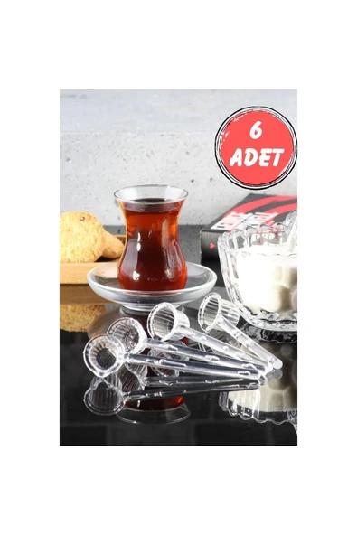 Online Kapında Lüks 6 Adet Mika Origami Şekilli Kristal Şeker Baharat Kaşığı Reçel Kaşığı 16cm ürün görseli 1