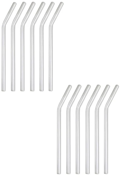Online Kapında 12 Adet Lüks Eğik Cam Pipet Isıya Dayanıklı Termisil Cam Pipet 21cm ürün görseli 1