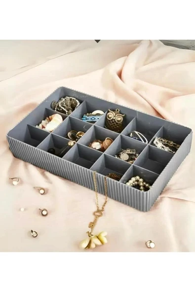 Online Kapında Lüks 15 BÖLMELİ Takı Makyaj Organizer - Banyo Çekmece İçi Düzenleyici Set ürün görseli 1