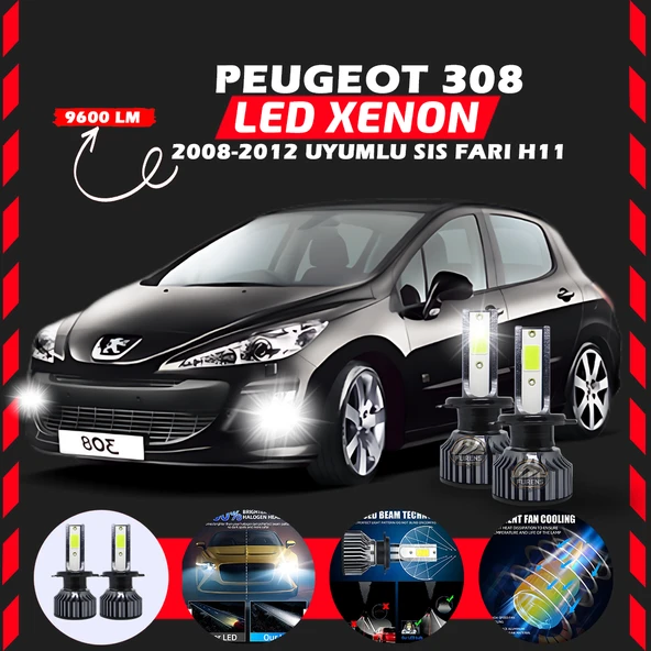 Peugeot 308 2008-2012 Sis Farı Uyumlu Şimşek Etkili Led Xenon Pro Series H1 ürün görseli 1