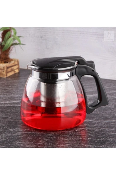 Trouvaille Lüks Süzgeçli Cam Demlik 900 Ml RENKLİ ürün görseli 1