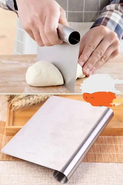 Online Kapında OnlineKapındaPaslanmazÇelik HamurKesme Aparatı Çelik Kesici Kazıyıcı Pasta Kek Şekillendiren Spatula ürün görseli 1