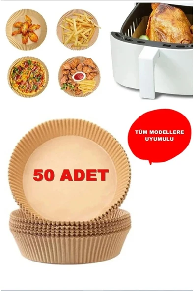 Online Kapında 50 Adet Yuvarlak Model Airfryer Pişirme Kağıdı Hijyenik Yağlı Kağıt Havalı Fritöz ürün görseli 1