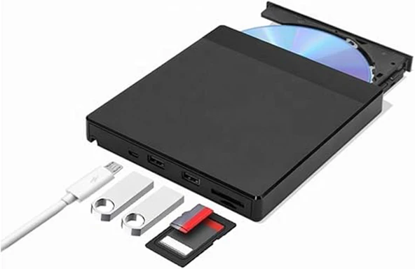 Monozone Harici DVD-RW USB 3.0 +SD TF Kart Okuyucu +3.0 USB Hub Taşınabilir Cd Dvd Yazıcı ürün görseli 1