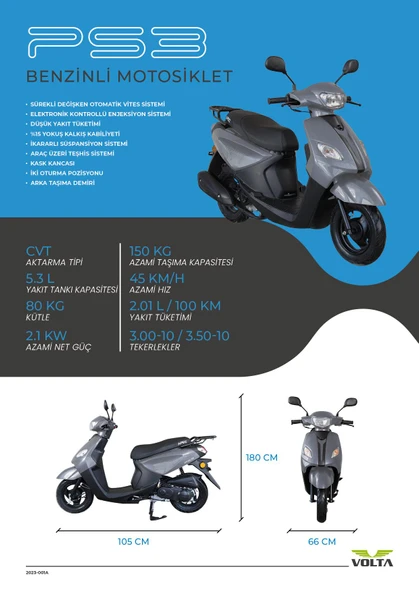 APEC PS3 49.4CC BENZINLI MOPED KIRMIZI - Resim 6