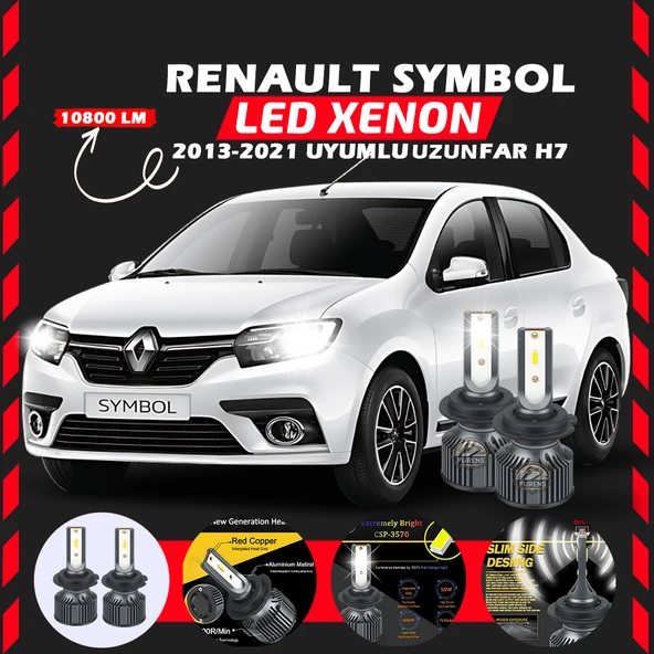 Renault Symbol 2013-2021 Uzun Far Uyumlu Şimşek Etkili Led Xenon Premium Series H7 ürün görseli 1