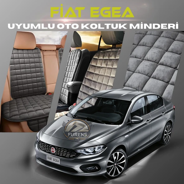 Fiat Egea Antrasit Renk Tay Tüyü Cepli & Terletmez Sırtlı Oto Koltuk Minder Seti - Koltuk Koruma Kılıfı (ÖN & ARKA TAM SET) ürün görseli 1