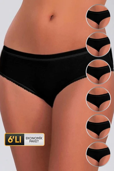 Kadın Basic Siyah Bikini 623 6'lı Ekonomik Paket ürün görseli 1