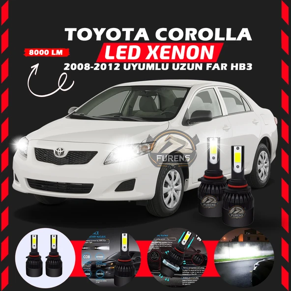 Toyota Corolla 2008-2012 Uzun Far Uyumlu Şimşek Etkili Led Xenon Light Series HB3 ürün görseli 1