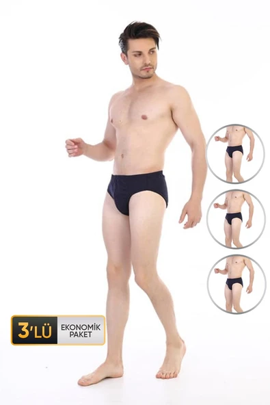 Erkek Süprem Lacivert Slip 3'lü Ekonomik Paket 741 ürün görseli 1